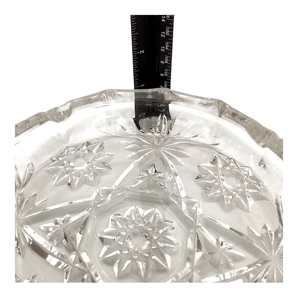 Anchor Hocking Ashtray Clear Heavy Glass Star Of David Pattern MCM Vintage EUC - Picture 14 of 15